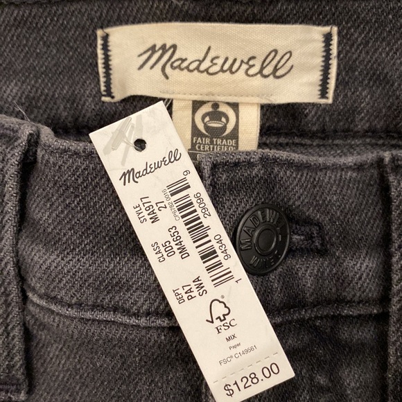 NWT Madewell 10" High Rise Skinny Jeans in Starkey Wash Faded Black Size 27 - Picture 14 of 16